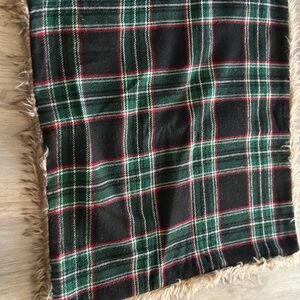 Pottery Barn Black and Green Plaid Pillow